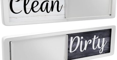Dishwasher Magnet Clean Dirty Sign, Clean Dirty Magnet for Dishwasher, Rustic Farmhouse Kitchen Decor, Magnetic Dish Washer Sign Indicator, Sliding Rustic Dish Washer Signs, Black & White Wood