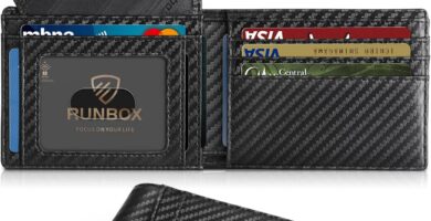 RUNBOX Wallet for Men Slim Rfid Leather 2 ID Window With Gift Box