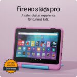 Amazon Fire HD 8 Kids Pro tablet (newest model), ages 6-12. Bright 8″ HD screen, includes ad-free content, parental controls, 13-hr battery, slim case for older kids, 32GB, Jungle Cat
