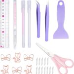 Arvakr Scrapbooking Tools, Scrapbook Supplies with Sticker Tweezers, Glue Pen for Crafting, Card Making, Sticker Cutter, Paper Craft