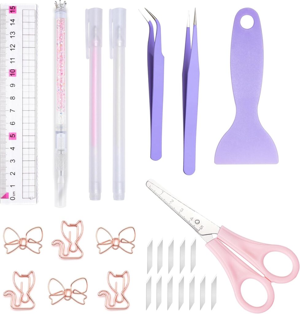Arvakr Scrapbooking Tools, Scrapbook Supplies with Sticker Tweezers, Glue Pen for Crafting, Card Making, Sticker Cutter, Paper Craft