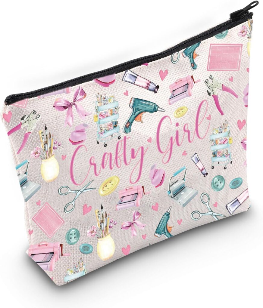 VAMSII Crafting Lover Gift Craft G-irl Makeup Bag Crafter Cosmetic Bag DIY Lover Gift Craft Supplies Hobby Gift (Craft G-irl M)