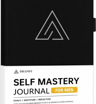 Self-Mastery Journal for Men – Gratitude and Productivity Journal for More Happiness, Positivity, Growth, Mindfulness, Self Care and Reflection – Guided Inspirational Journals for Men & Women (Black)