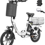 HOVERFLY H3 16″ Electric Bike, Max 28Miles Range(Pedal-Assist) Folding E-Bike with Removable Battery, Front Suspension and Commuter Electric Bicycle Adults