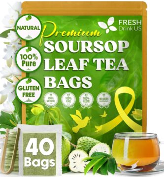 40 Premium Soursop Graviola Leaf Tea Bags, 100% Natural and Pure from Soursop Leaves, Handmade, Made With Natural Materials-Corn Fiber Tea Bag, Sugar/Caffeine/Gluten Free, Hoja Guanabana Tea