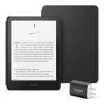 Kindle Paperwhite Essentials Bundle including All-new Kindle Paperwhite (16GB) – Black, Plant-Based Leather Cover – Black, and Power Adapter