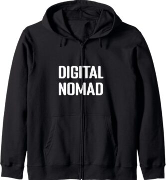 Digital Nomad World Travel Work Gear Zip Hoodie