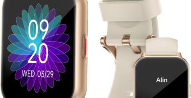 RUIMEN Smart Watches for Women Men (Answer/Make Calls, 2 Bands Included), 1.8″ Smartwatch for iOS/Android Phones, Fitness Tracker Heart Rate/Sleep Monitor Digital Watch Waterproof Milky White