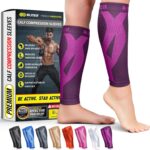 BLITZU Calf Compression Sleeve for Men & Women Footless Compression Socks Support Runners Leg Sleeve Shin Splints Pain Relief