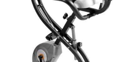 ATIVAFIT Exercise Bike Foldable Fitness Bike Magnetic Foldable Indoor Cycling Bike 3-In-1 Foldable Exercise Bike for Home Use with Resistance Bands Home Workout Exercise Equipment