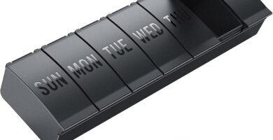 Barhon Pill Organizer Large, Weekly Medicine Pill Organizers, 7 Day Pills Box Case Travel for Big Vitamin Supplements Fish Oil, Black