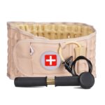 Decompression Back Belt – Lumbar Support Belt for Men & Women Lower Back Pain Relief, Back Traction Device Fits Waist Size 29-49 Inches (Beige)