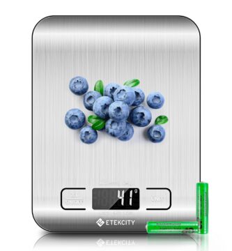 Etekcity Food Kitchen Scale, Digital Grams and Ounces for Weight Loss, Baking, Cooking, Keto and Meal Prep, LCD Display, Medium, 304 Stainless Steel