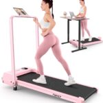 FUNMILY Upgrade Walking Pad Folding Treadmill with 12%/15% Incline & Handle Bar, 3.5HP Foldable Under Desk Compact Treadmills for Home/Office/Gym, 400+lb Capacity, Shock Absorption