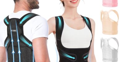 Fit Geno Back Brace Posture Corrector for Women and Men, Shoulder Straightener, Adjustable Full Back Support, Upper and Lower Back Pain Relief – Scoliosis, Hunchback, Hump, Thoracic, Spine Corrector