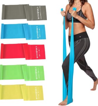 Lianjindun 5 Pcs Professional Resistance Bands. Latex-Free, Elastic Band, Work Out Bands, Stretch Bands for Working Out Women or Men, Exercise Bands Set for Physical Therapy, Yoga, Pilates