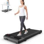 Smug Compact Armless Treadmill, Space Saving Design for Home & Office, Quiet Under Desk Walking Pad, 200 Lbs Capacity 3 in 1 Portable Walking Treadmill