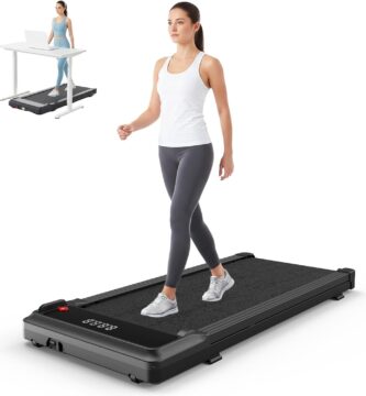 Smug Compact Armless Treadmill, Space Saving Design for Home & Office, Quiet Under Desk Walking Pad, 200 Lbs Capacity 3 in 1 Portable Walking Treadmill