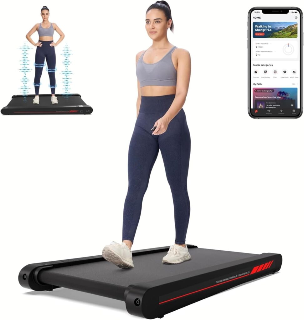 Sperax Walking Treadmill Pad with APP, 3 in 1 Under Desk Treadmill, 400W Low Noise Walking Vibration Pad with Remote Control,Portable Treadmills for Home Office