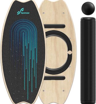 Sportneer Balance Board – 7 Modes Wobble Board with Adjustable Stoppers – Exercise Balancing Stability Trainer for Improve Balance, Surf Trainer & Physical Therapy – Roller and 2.8” Ball Included