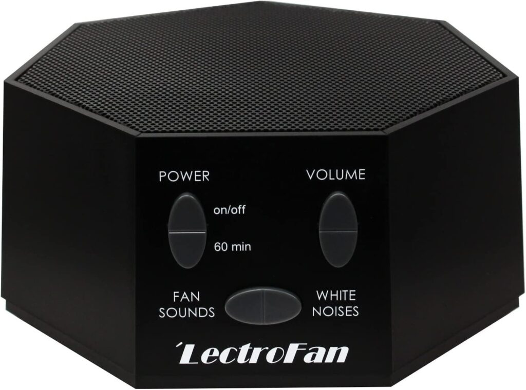 Adaptive Sound Technologies LectroFan Classic White Noise Machine – Compact Sleep Sound Machine for Bedroom, Travel, Study and More – 20 Non-Looping Fan & White Noise Variations – Black