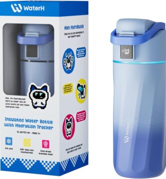 BOOST Smart Water Bottle with Reminder & Tracker, 16oz Kids Water Bottle for School, DIY Refrigerator Magnets, BPA-Free Vacuum Insulated Stainless Steel, Ideal Gift for Christmas, New Year