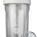 BlenderBottle Sport Shaker Bottle with Wire Whisk, 24-Ounce, White – Protein Shakes & Hydration for Athletes & Fitness Enthusiasts, Easy Mixing, Durable & Lightweight, Lockable Lid