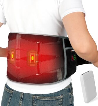 Comfytemp Cordless Heating Pad with Massager for Back, Portable Lower Back Massager FSA Eligible HSA Rechargeable Wireless Electric, Valentines Day Gifts for Her, Women Men Mom Dad, 3 Heat, 30mins Off