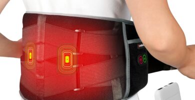 Comfytemp Cordless Heating Pad with Massager for Back, Portable Lower Back Massager FSA Eligible HSA Rechargeable Wireless Electric, Valentines Day Gifts for Her, Women Men Mom Dad, 3 Heat, 30mins Off