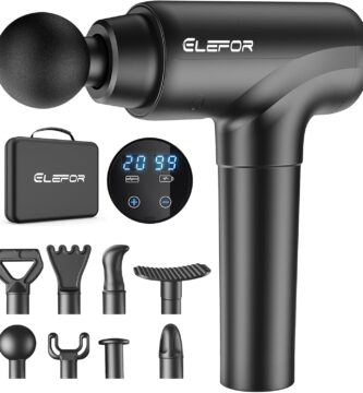 Elefor Massage Gun Deep Tissue,Percussion Back Massager Gun for Athletes Muscle Massage Gun for Pain Relief with 8 Massage Heads & 20 Speeds (Matte Black) Elefor Massage Gun Deep Tissue,Percussion Back Massager Gun for Athletes Muscle Massage Gun for Pain Relief with 8 Massage Heads & 20 Speeds (Matte Black)