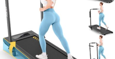 FUNMILY Upgrade Walking Pad Folding Treadmill with 12%/15% & Handle Bar, 3.5HP Foldable Under Desk Compact Treadmills for Home/Office/Gym, 400+lb Capacity, Shock Absorption