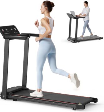Foldable Treadmill with LCD Display – 2.5HP Quiet Motor Under Desk Electric Treadmill, 300 lbs Capacity, Shock Absorption for Home Office, US Plug