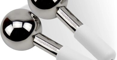 Ice Globes for Facials | Unbreakable Steel Cooling Roller | Cryo Sticks for Face | Massager for Face Neck & Eyes | Skin Care for Dark Circles, Puffiness, Wrinkles, Collagen Production (White)