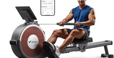 MERACH Rowing Machines for Home, Magnetic Rowing Machine with 16 Levels, Rower Machine of Quiet Resistance, Dual Slide Rail with Max 350lbs Weight Capacity, App Compatible