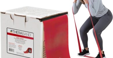 THERABAND Resistance Band 25 Yard Roll, Non-Latex Professional Elastic Stretch Bands for Upper & Lower Body Exercise Workouts, Physical Therapy, Lower Pilates, Flexibility, & Rehab, Dispenser Box