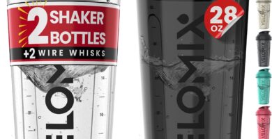 VELOMIX -2 Pack- 28 oz Protein Shaker Bottles for Protein Mixes – 2x Wire Whisk | Leak Proof Shaker Cups for Protein Shakes | Protein Shaker Bottle Pack (Black/Transparent) VELOMIX -2 Pack- 28 oz Protein Shaker Bottles for Protein Mixes – 2x Wire Whisk | Leak Proof Shaker Cups for Protein Shakes | Protein Shaker Bottle Pack (Black/Transparent)