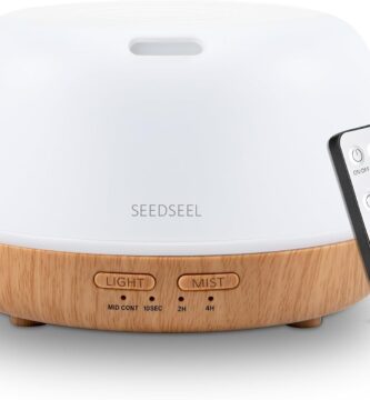 300ML Essential Oil Diffuser with 7-Color LED Lights and Remote Control, Modern Minimalist Design, High-Efficiency Ultrasonic Mist Aromatherapy Diffuser for Home