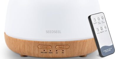 300ML Essential Oil Diffuser with 7-Color LED Lights and Remote Control, Modern Minimalist Design, High-Efficiency Ultrasonic Mist Aromatherapy Diffuser for Home