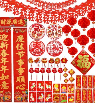 77PCS Chinese New Year Decorations 2026 Chinese Couplets Lunar New Year of The Horse Decoration Set Paper Red Lantern Hongbao Hanging Ornaments for Window Door Spring Festival Party Decor 77PCS Chinese New Year Decorations 2026 Chinese Couplets Lunar New Year of The Horse Decoration Set Paper Red Lantern Hongbao Hanging Ornaments for Window Door Spring Festival Party Decor