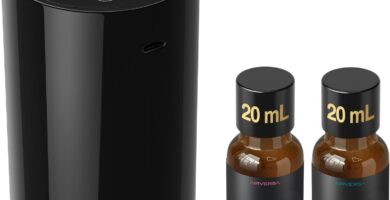 Airversa Waterless Essential Oil Diffuser Starter Kit with 2x20mL Hotel Fragrance Oils for Car Home Office, Cordless Battery Operated Scent Air Freshener Diffuser, Mist & Timers, AN6-Kit3 Black