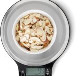 Amazon Basics Digital Kitchen Scale with LCD Display, Tare Function, Multiple Units, Weighs up to 11 Pounds, Batteries Included, Black and Stainless Steel