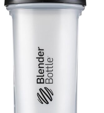 BlenderBottle Classic V2 Shaker Bottle Perfect for Protein Shakes and Pre Workout, 28-Ounce, Clear/Black