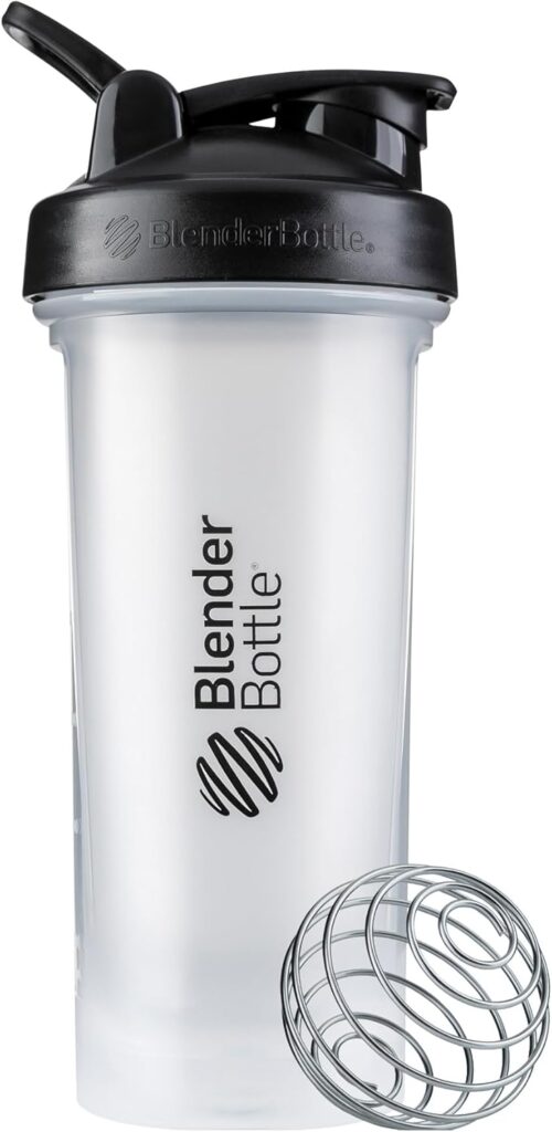 BlenderBottle Classic V2 Shaker Bottle Perfect for Protein Shakes and Pre Workout, 28-Ounce, Clear/Black
