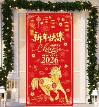 Chinese New Year Decoration 2026 Chinese New Year Door Cover, The Year of the Horse Hanging Door Banner for 2026 Spring Festival Decorations Chinese New Year Decoration 2026 Chinese New Year Door Cover, The Year of the Horse Hanging Door Banner for 2026 Spring Festival Decorations