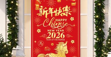 Chinese New Year Decoration 2026 Chinese New Year Door Cover, The Year of the Horse Hanging Door Banner for 2026 Spring Festival Decorations Chinese New Year Decoration 2026 Chinese New Year Door Cover, The Year of the Horse Hanging Door Banner for 2026 Spring Festival Decorations