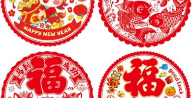 Chinese New Year Decorations 2026 20Pcs Year of The Snake Red Window Stickers Spring Festival Clings Decal Lunar NewYear Static Removable Fu Character Decoration Door Wall Grille Home Restaurant Store
