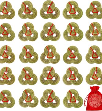 Coopay 24 Pcs Chinese Fortune Coins Feng Shui I Ching Coins with Red String & Lucky Pouch for Wealth and Success, Traditional Brass Coins Charms Hanging Pendant for Chinese New Year Decor (6 Styles) Coopay 24 Pcs Chinese Fortune Coins Feng Shui I Ching Coins with Red String & Lucky Pouch for Wealth and Success, Traditional Brass Coins Charms Hanging Pendant for Chinese New Year Decor (6 Styles)