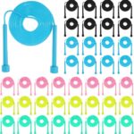 PVC Skipping Rope Adjustable Jump Rope for Kids Multicolor Jump Rope Bulk with Plastic Handles Lightweight for Outdoor Fitness Exercise and Weight Loss, Training and Racing 40pcs