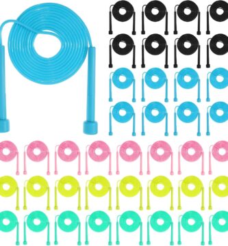 PVC Skipping Rope Adjustable Jump Rope for Kids Multicolor Jump Rope Bulk with Plastic Handles Lightweight for Outdoor Fitness Exercise and Weight Loss, Training and Racing 40pcs