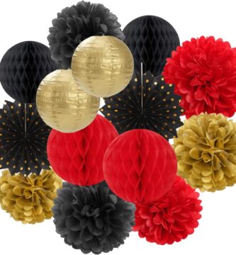 Red-Black Gold Party Decorations Streamers Lanterns – 14pcs Casino-Theme Graduation 2026 Paper Fan,Game Night Wedding Birthday Baby Bridal Shower Tissue Pom Poms,Honeycomb Balls Decor Ouruola Red-Black Gold Party Decorations Streamers Lanterns – 14pcs Casino-Theme Graduation 2026 Paper Fan,Game Night Wedding Birthday Baby Bridal Shower Tissue Pom Poms,Honeycomb Balls Decor Ouruola